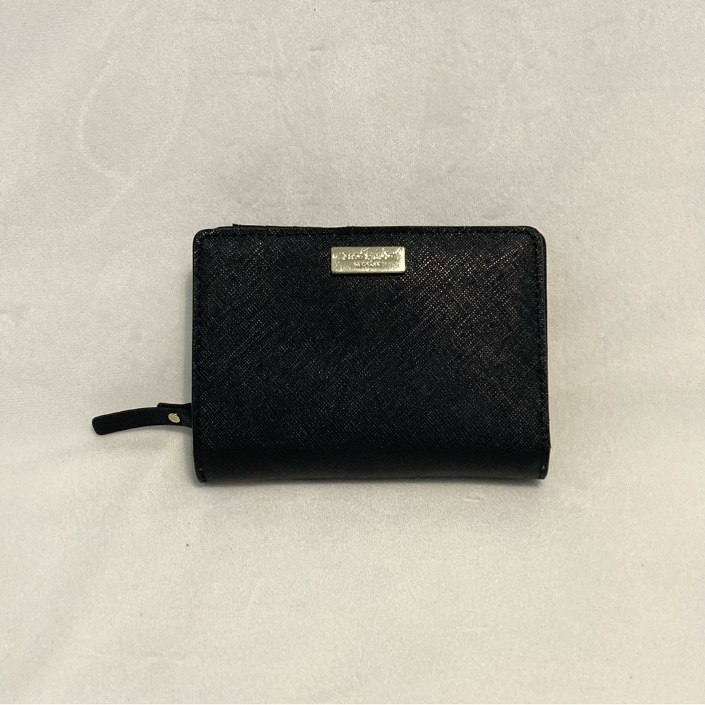 Kate Spade Small Bifold Wallet Black Saffiano Leather